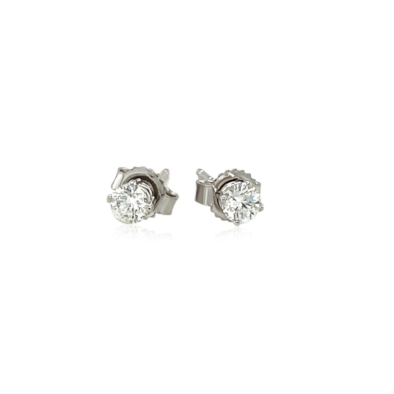 14k White Gold Diamond Four Prong Stud Earrings (1/4 cttw) Product Image