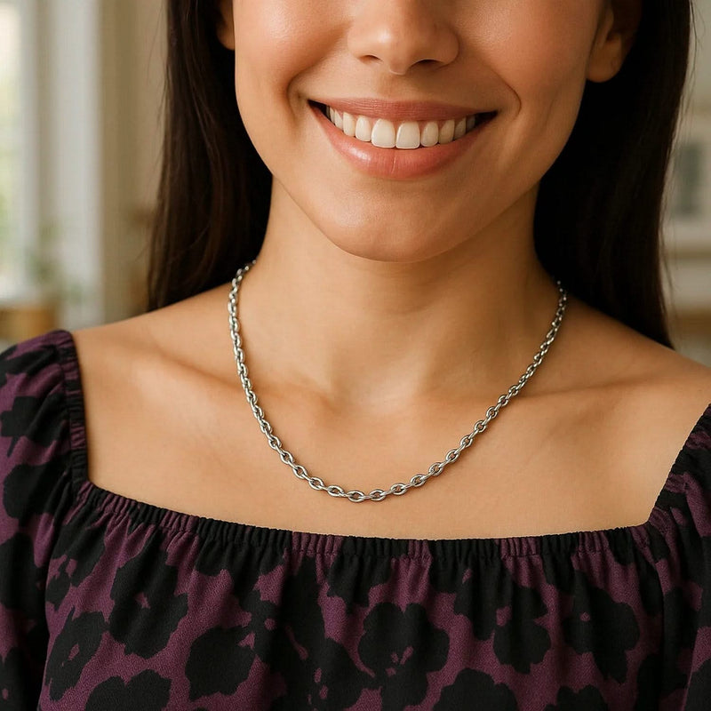 Sterling Silver Rhodium Plated Cable Chain (2.75 mm) Product Image