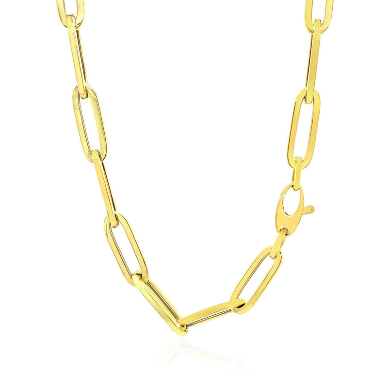 14K Yellow Gold Wide Paperclip Chain (6.1 mm) Product Image