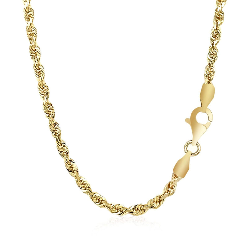 14k Yellow Gold Solid Diamond Cut Rope Chain (2.75 mm) Product Image