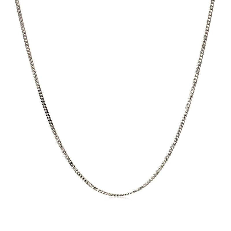10k White Gold Gourmette Chain 1.0mm (1.00 mm) 10K white gold Gourmette chain with flat twisted 1.0mm links