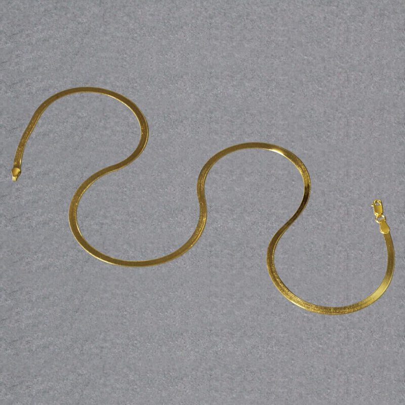 14k Yellow Gold Super Flex Herringbone Chain (2.80 mm) 14K yellow gold herringbone chain, 2.80 mm flat woven links
