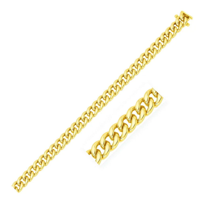 10k Yellow Gold Classic Miami Cuban Solid Bracelet (6.10 mm) 10K yellow gold Miami Cuban link bracelet, 6.10 mm solid chain
