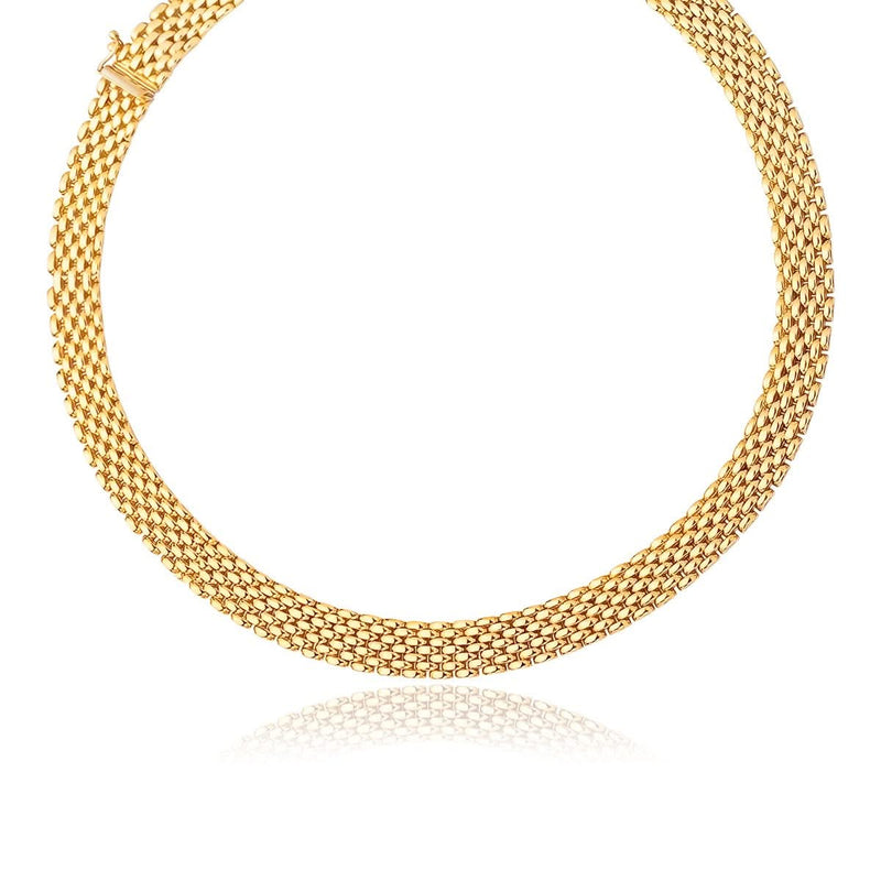 14k Yellow Gold Flexible Panther 9.0mm Line Necklace Product Image