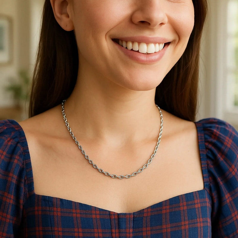Sterling Silver Rhodium Plated Cable Chain (2.20 mm) Product Image