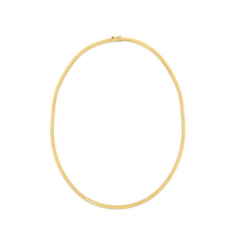 14k Yellow Gold Brick Omega Necklace 14K yellow gold brick Omega necklace with flat interlocking links