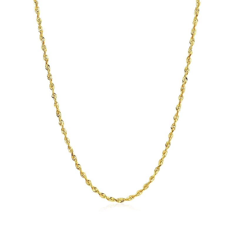 14k Yellow Gold Solid Diamond Cut Rope Chain (1.80 mm) Product Image