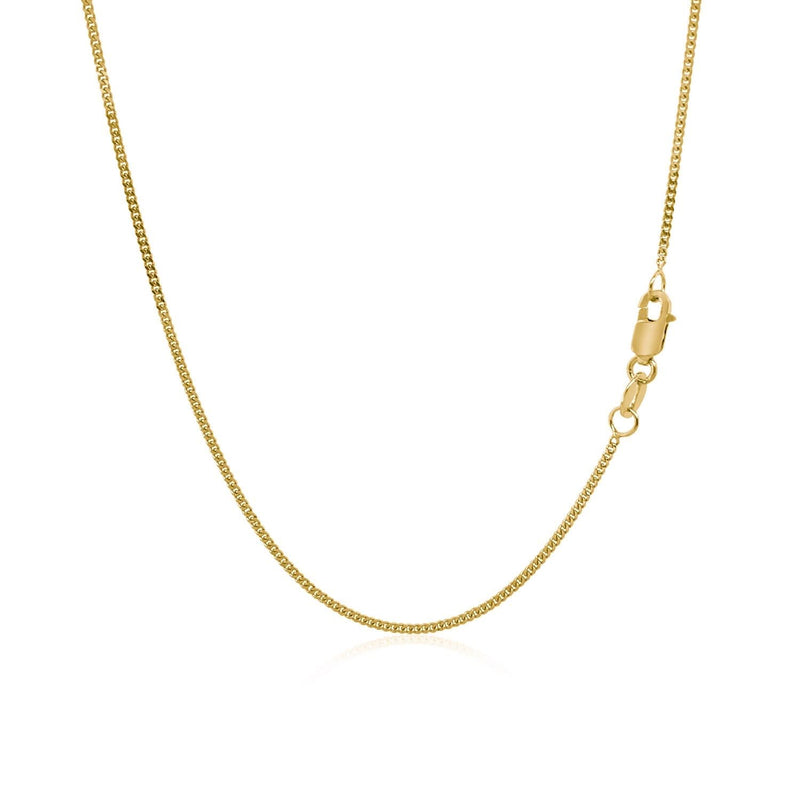 14k Yellow Gold Gourette Chain 1.0mm (1.00 mm) 14K yellow gold gourette chain 1.0mm fine twisted link necklace