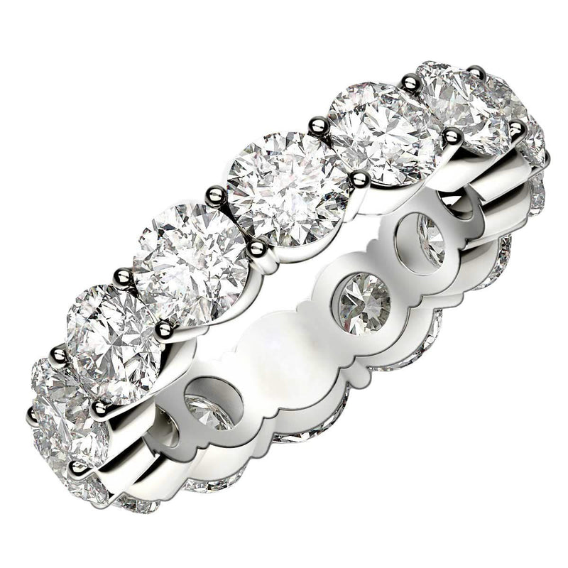 Round Cut Lab Grown Diamond Eternity Ring in 14k White Gold (6 cttw FG/VS2) 14K white gold eternity ring with round diamond stones set around the band