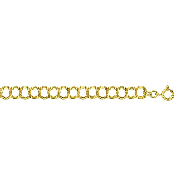 14k Yellow Gold Triple Link Charm Bracelet (5.00 mm) 14K yellow gold triple link charm bracelet with 5.00 mm links