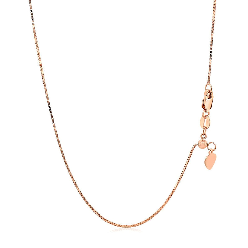14k Rose Gold Adjustable Box Chain (0.70 mm) Product Image