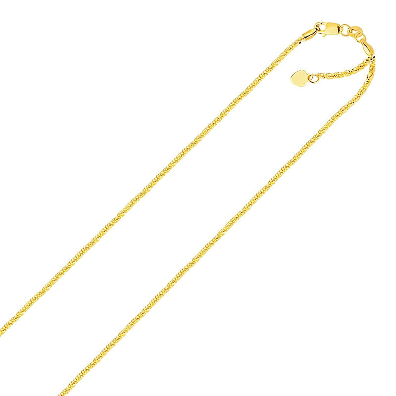 10k Yellow Gold Adjustable Sparkle Chain (1.20 mm) 10K yellow gold adjustable sparkle chain with faceted links at 1.20 mm