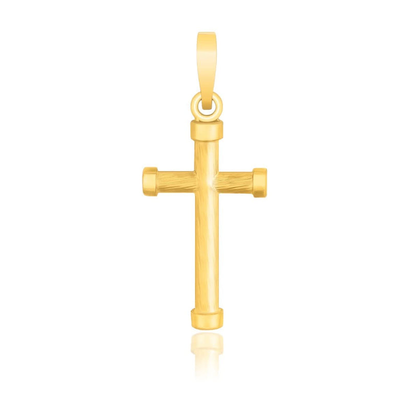 14k Yellow Gold Cross Pendant with Rounded Ends 14K yellow gold cross pendant with rounded ends