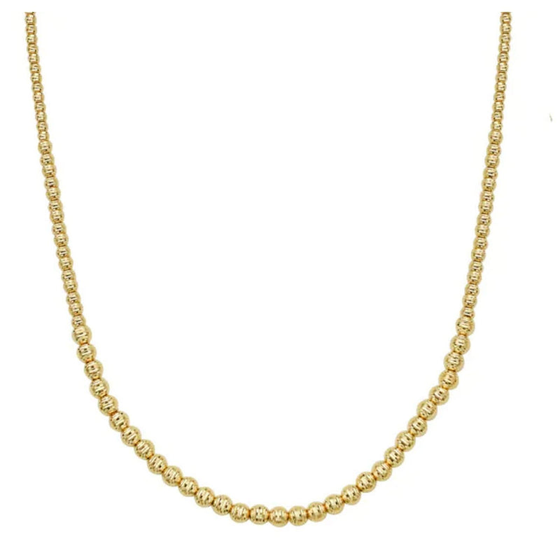 Graduated Bead Necklace in 14K Yellow Gold 14K yellow gold graduated bead necklace strand