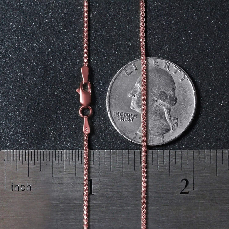 14k Rose Gold Diamond Cut Round Wheat Chain (1.20 mm) Product Image
