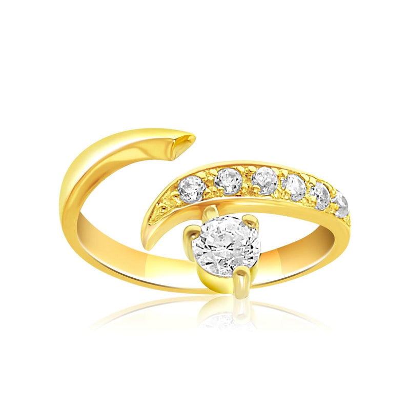 14K Yellow Gold Solitaire Cubic Zirconia Accented Toe Ring 14K yellow gold toe ring with 1 solitaire cubic zirconia stone