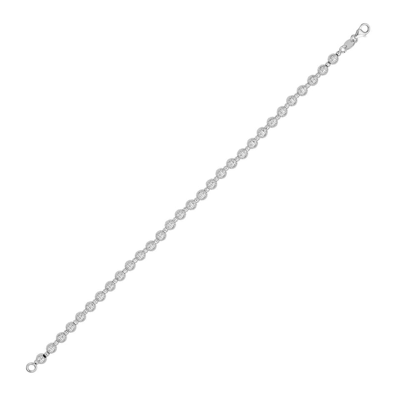 14K White Gold Disco Diamond Cut Bead Chain (4.00 mm) 14K white gold diamond-cut bead chain in 4.00 mm faceted width
