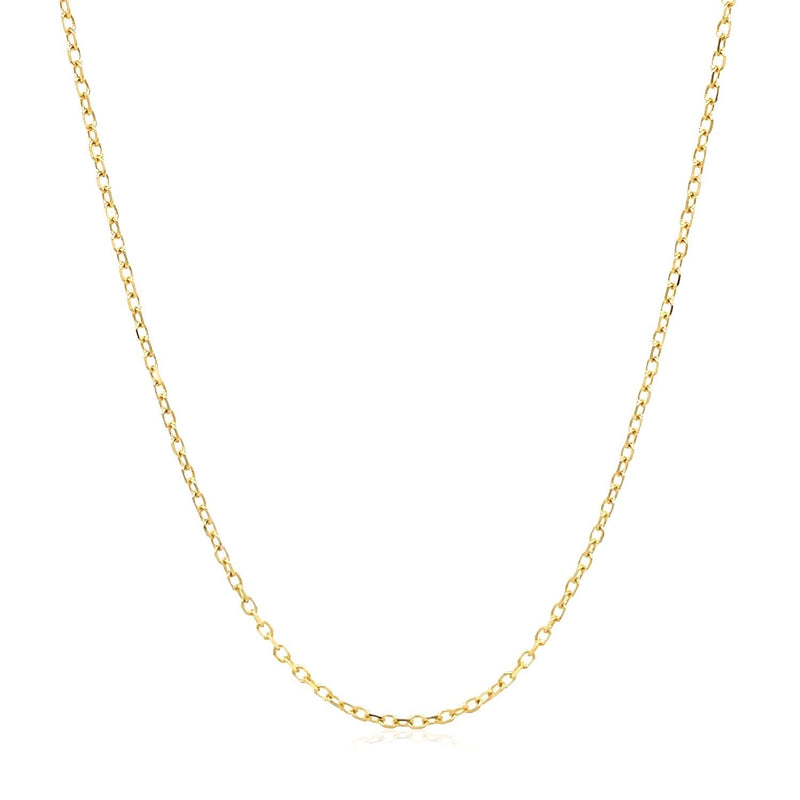 14k Yellow Gold Faceted Cable Link Chain (1.2 mm) Product Image