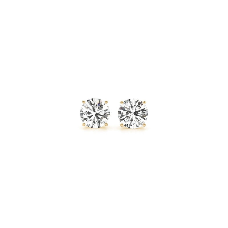 1 cttw Certified IGI Lab Grown Round Diamond Earrings 14k Yellow Gold (G/VS2) 14K yellow gold ring with round diamond and VS2 clarity