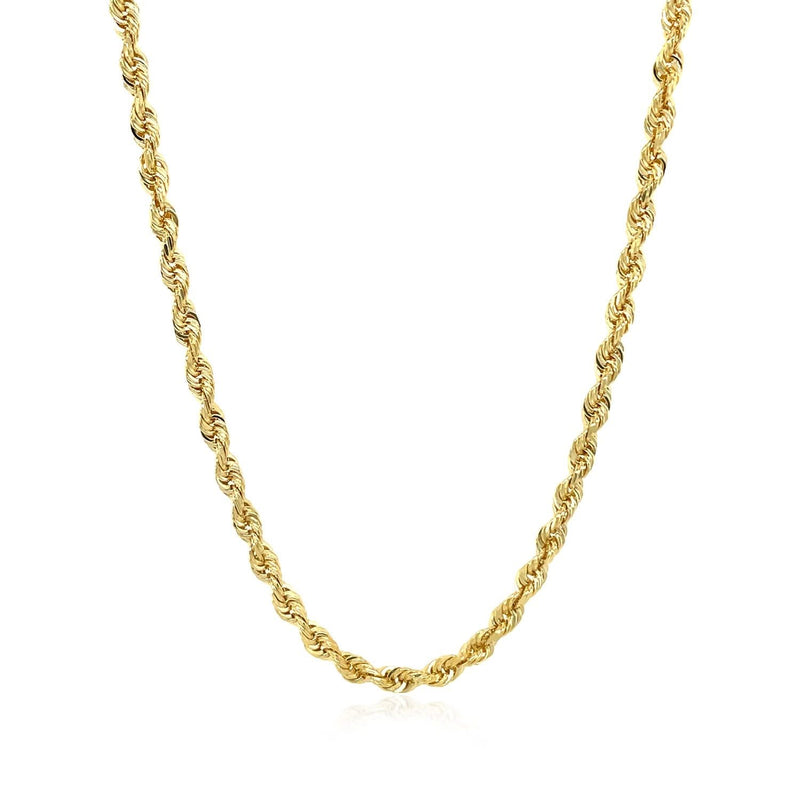 14k Yellow Gold Solid Diamond Cut Rope Chain (3.00 mm) Product Image