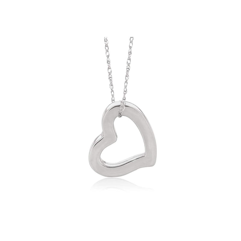 14k White Gold Heart Pendant 14K white gold heart pendant with polished rounded face and centered bail