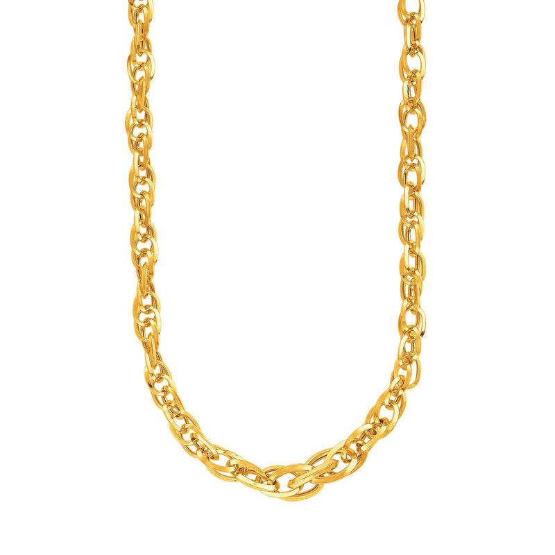 14k Yellow Gold Ornate Prince of Wales Chain Necklace 14K yellow gold Prince of Wales braided chain necklace