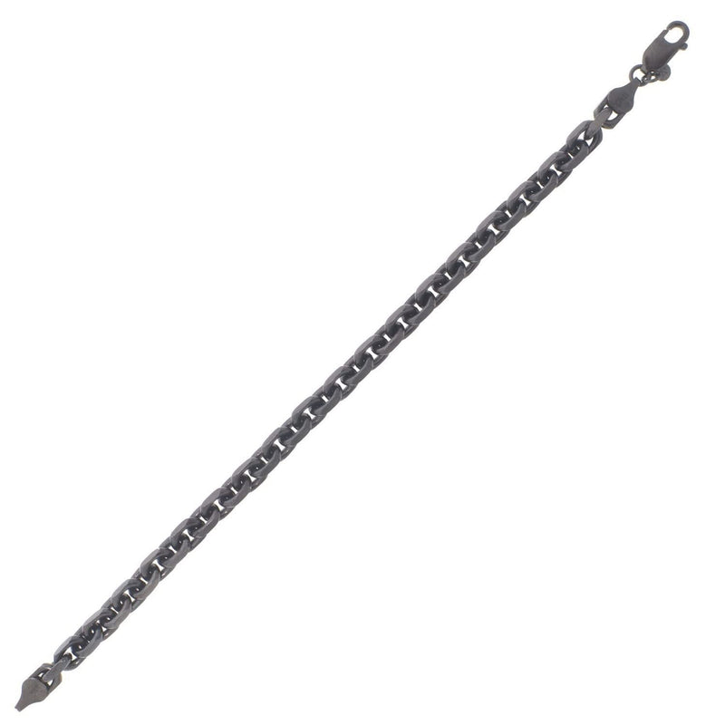 Sterling Silver Black Ruthenium Plated Oval Link Chain (5.60 mm) 925 black ruthenium plated sterling silver oval link chain, 5.60 mm