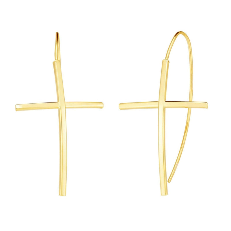 14K Yellow Gold Cross Thread Drop Earrings 14K yellow gold cross thread drop earrings with polished crossed strands