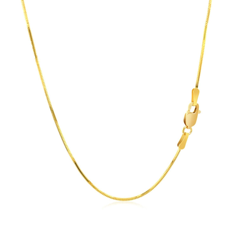 14k Yellow Gold Octagonal Shiny Snake Chain (0.85 mm) 14K yellow gold octagonal snake chain, 0.85 mm fine gauge