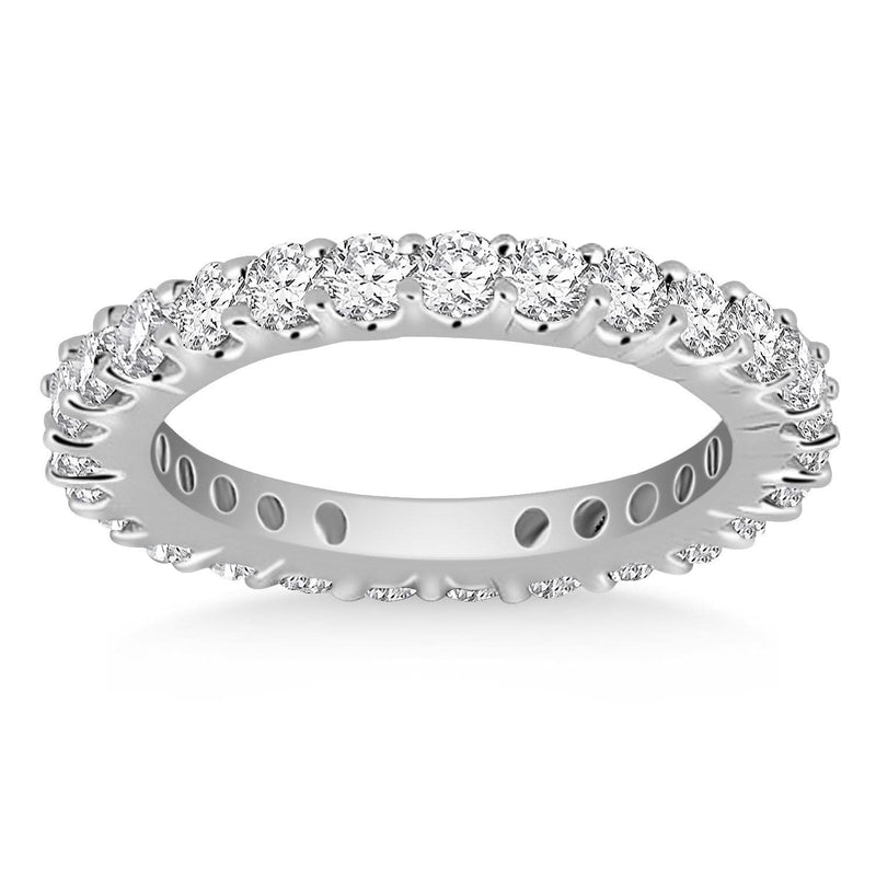14k White Gold Common Prong Round Diamond Eternity Ring 14K white gold eternity ring with round diamond stones in common prongs