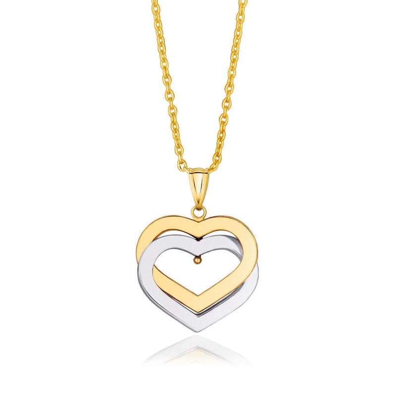 14k Two-Tone Gold Intertwined Hearts Pendant Product Image