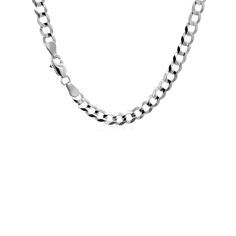 Rhodium Plated Sterling Silver Curb Style Chain (4.70 mm) Product Image
