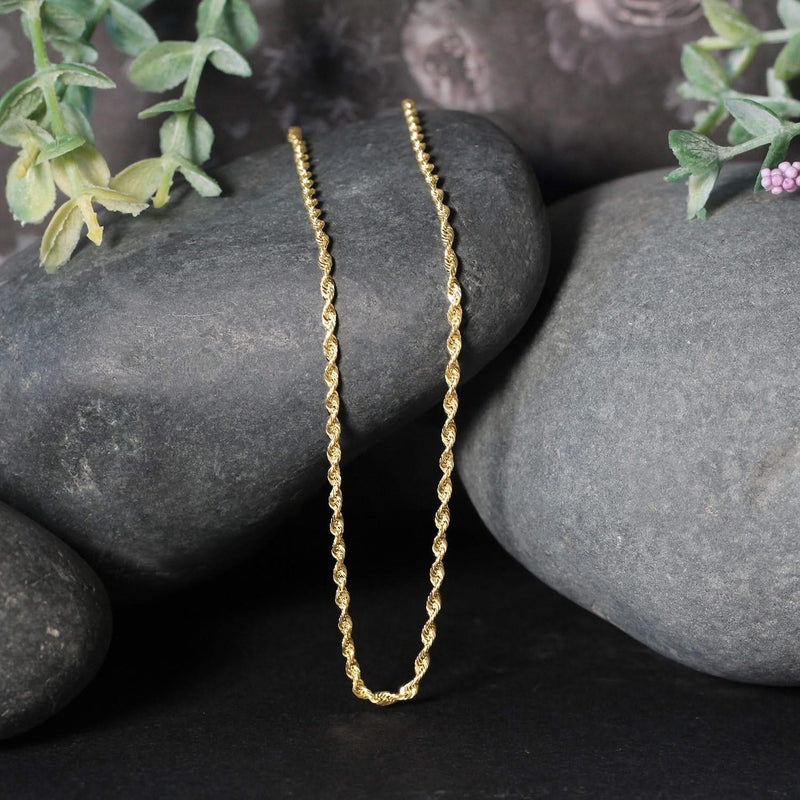 10k Yellow Gold Solid Diamond Cut Rope Chain (1.80 mm) Product Image
