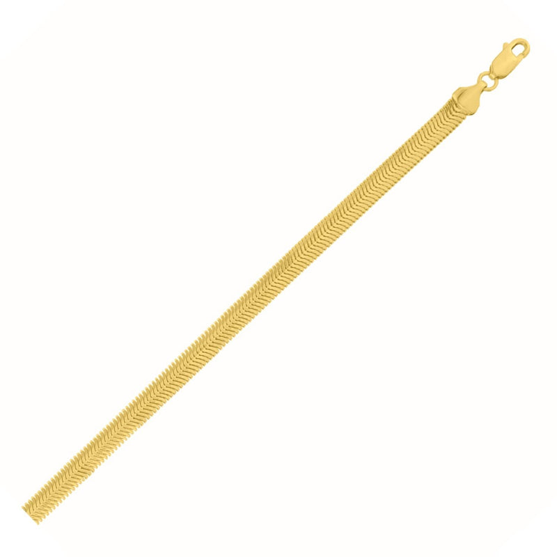 14K Yellow Gold Oval Snake Chain (5.30 mm) 14K yellow gold snake chain with rounded oval links in a 5.30 mm width