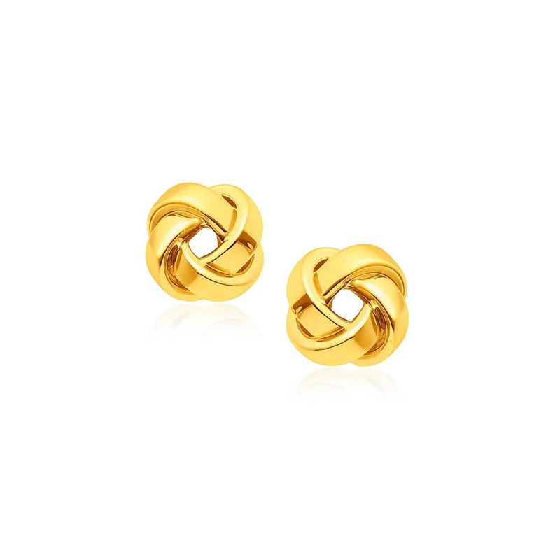 14k Yellow Gold Classic Love Knot Stud Earrings Product Image