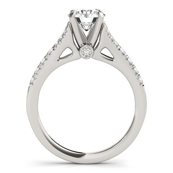 14k White Gold Split Shank Prong Set Diamond Engagement Ring (1 3/8 cttw) Product Image