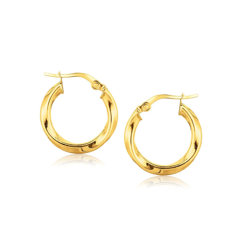 14K Yellow Gold Classic Twist Hoop Earrings (3/4 inch Diameter) 14K yellow gold twist hoop earrings, 3/4 inch diameter, no stones