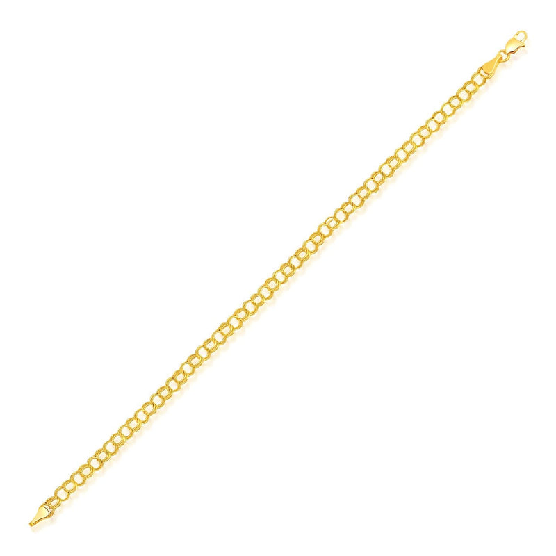 14k Yellow Gold Lite Charm Bracelet (4.00 mm) 14K yellow gold charm bracelet with 4.00 mm cable links and secure clasp