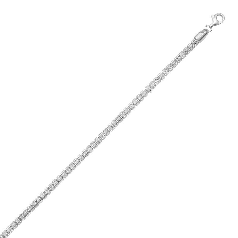Sterling Silver Rhodium Plated Ice Barrel Chain (5.00 mm) Sterling silver rhodium plated ice barrel chain with 5 mm faceted links