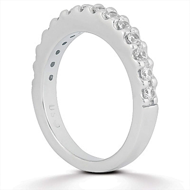 14k White Gold Shared Prong Diamond Wedding Ring Band 14K white gold ring with shared prong round diamond stones