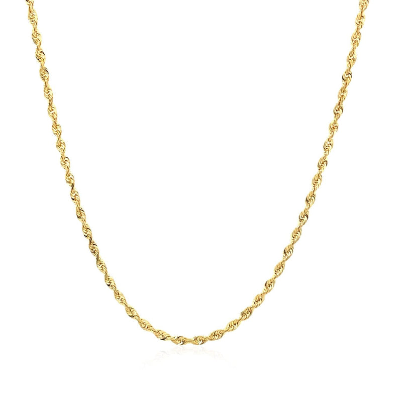 14k Yellow Gold Solid Diamond Cut Rope Chain (1.60 mm) Product Image