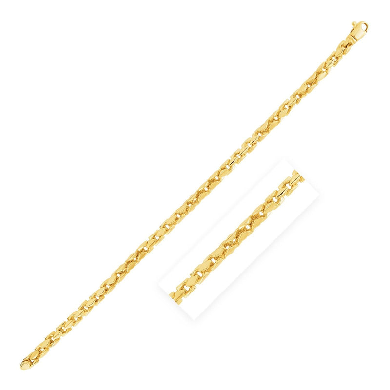 14k Yellow Gold High Polish Mens Fancy Box Bracelet (5.00 mm) 14K yellow gold mens fancy box bracelet with high polish 5.00 mm links