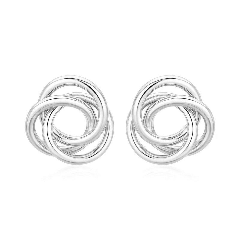 Polished Open Love Knot Earrings in Sterling Silver Product Image