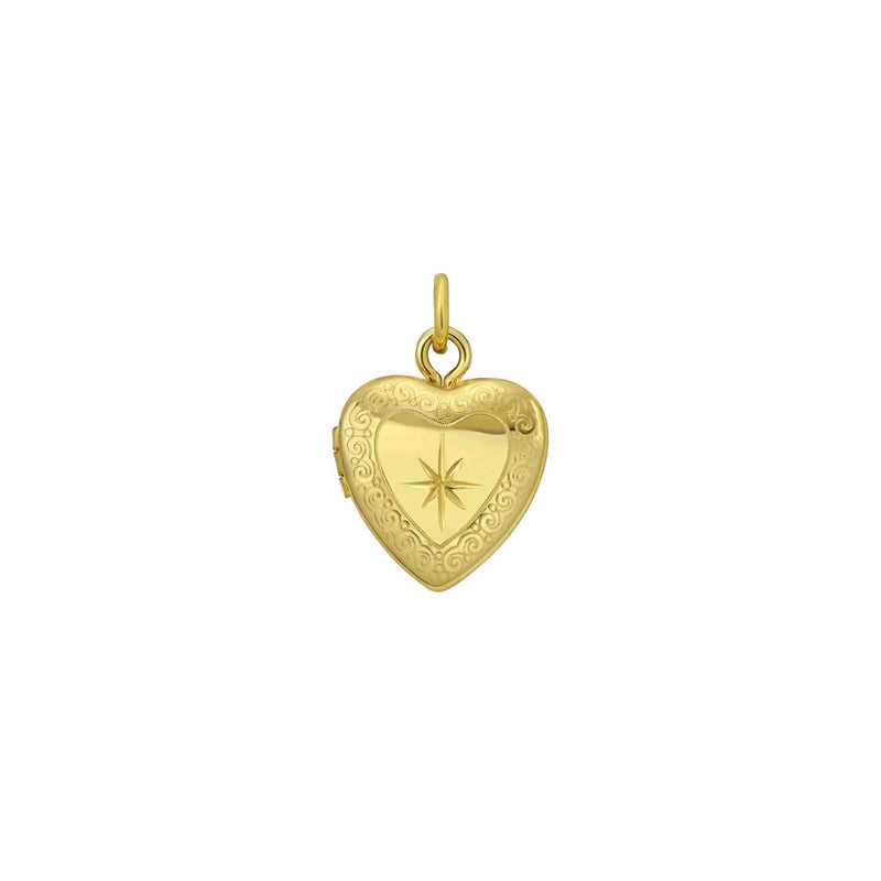 14K Yellow Gold Heart Locket Pendant (12.00 mm) 14K yellow gold heart locket pendant with hinged case and rounded bail