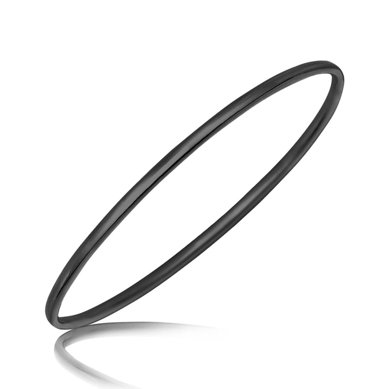 Sterling Silver Ruthenium Plated Slim Style Polished Bangle Ruthenium plated sterling silver slim polished slip-on bangle