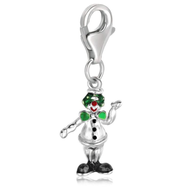 Sterling Silver Multi Color Enameled Clown Charm Sterling silver clown charm with multi-color enamel hat, face, and costume