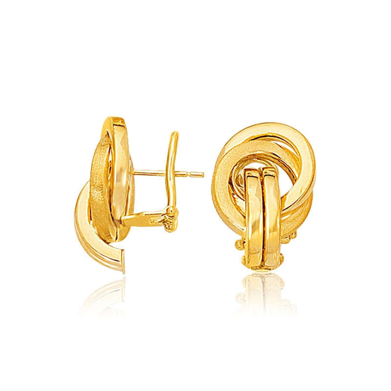 14K Yellow Gold Grand Love Knot Earrings with Omega Backs 14K yellow gold love knot earrings with omega backs