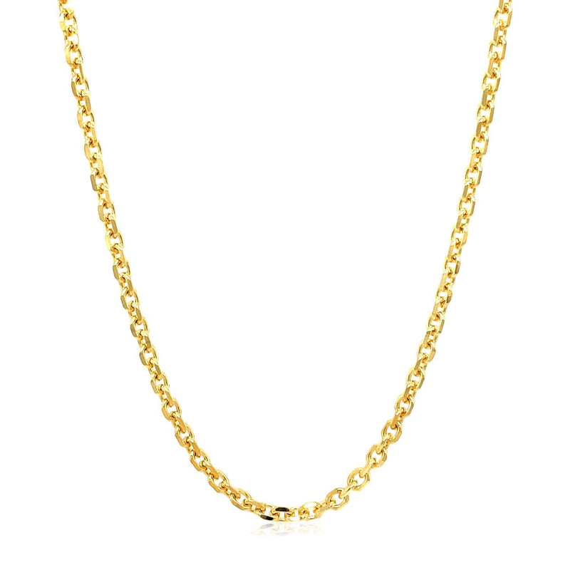 14k Yellow Gold Diamond Cut Cable Link Chain (2.60 mm) Product Image
