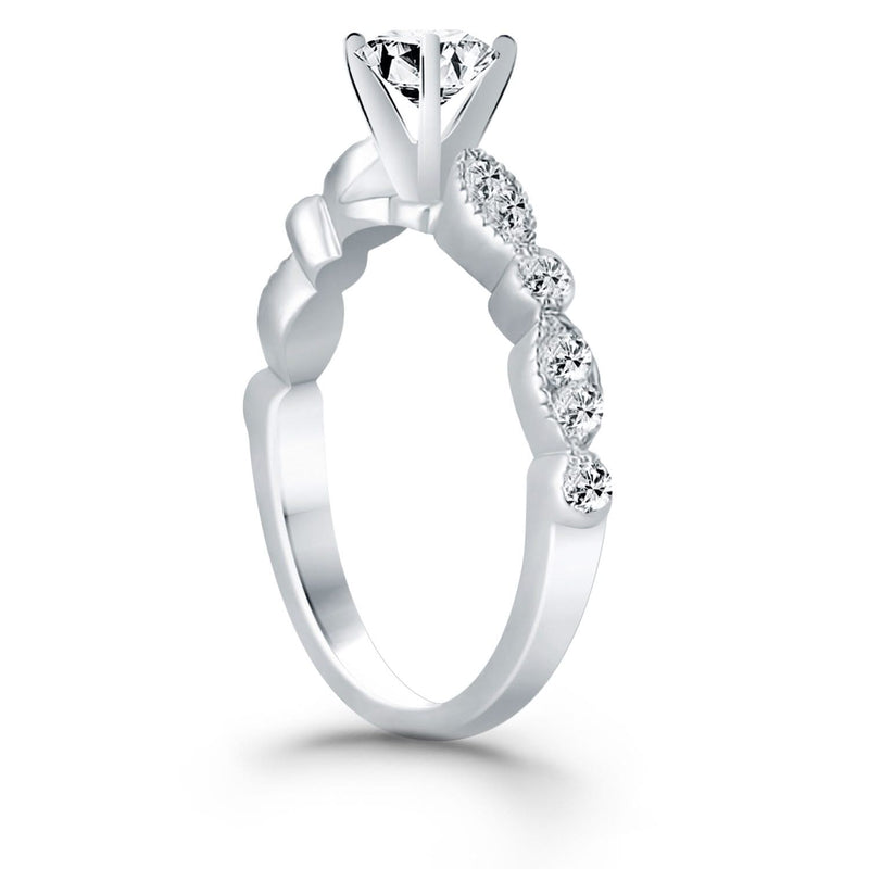 14k White Gold Fancy Shaped Diamond Engagement Ring 14K white gold engagement ring with fancy shaped diamond stones