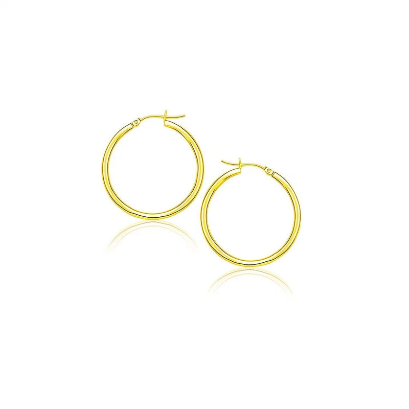 14k Yellow Gold Polished Hoop Earrings (2x20mm) Product Image